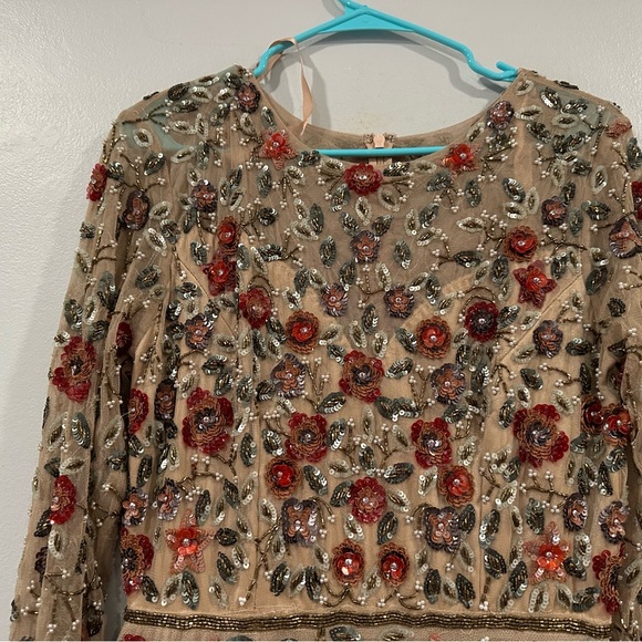 Mac Duggal 5533 Floral APPLIQUÉ Long Sleeve Illusion Gown Sz 6 NEW - Picture 5 of 8